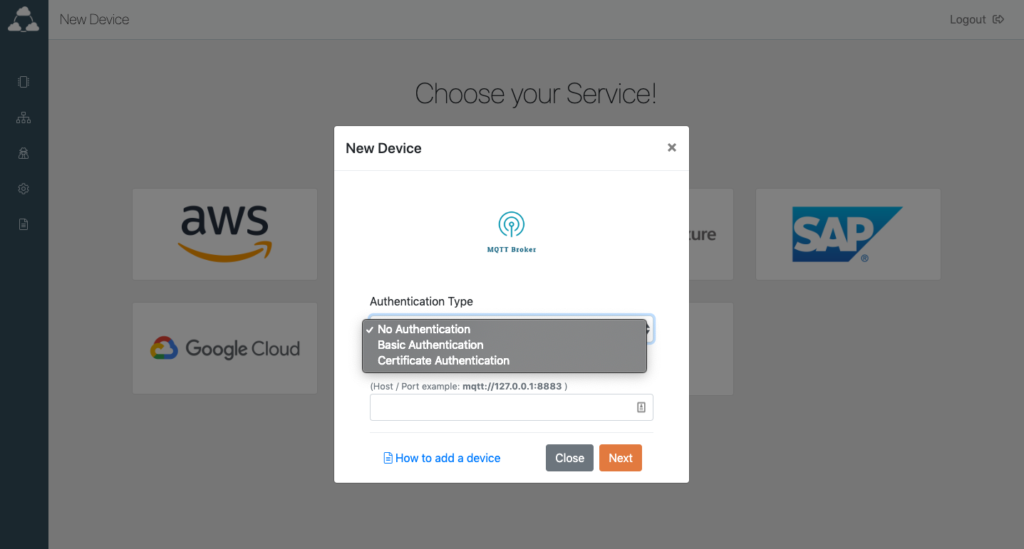 sensor to mqtt: authentication